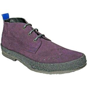 NEW Cappelletti $423 Italian Men's 8 Purple Suede Ankle Chukka Boots Gum Sole 41